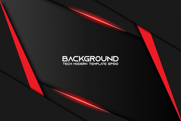 Abstracte metallic rood zwart frame lay-out moderne tech ontwerpsjabloon achtergrond Premium Vector