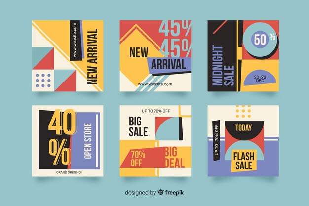 Abstracte mode verkoop instagram post collectie Gratis Vector