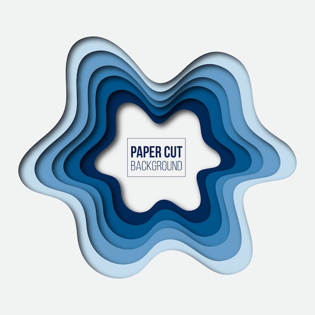 Abstracte moderne blauwe papier gesneden achtergrond Premium Vector