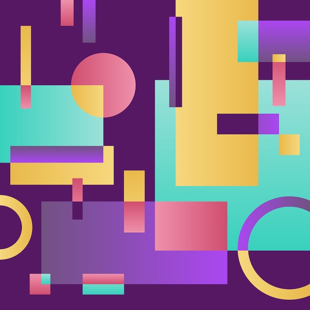 Abstracte moderne violette grond met geometrische objecten Gratis Vector