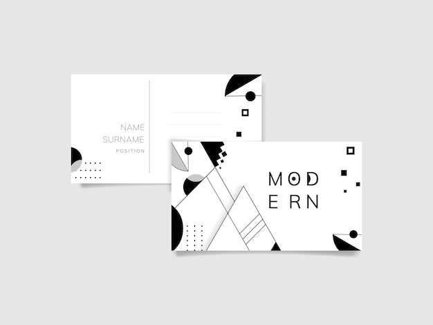 Abstracte moderne zwart-witte sjabloonreeks Gratis Vector