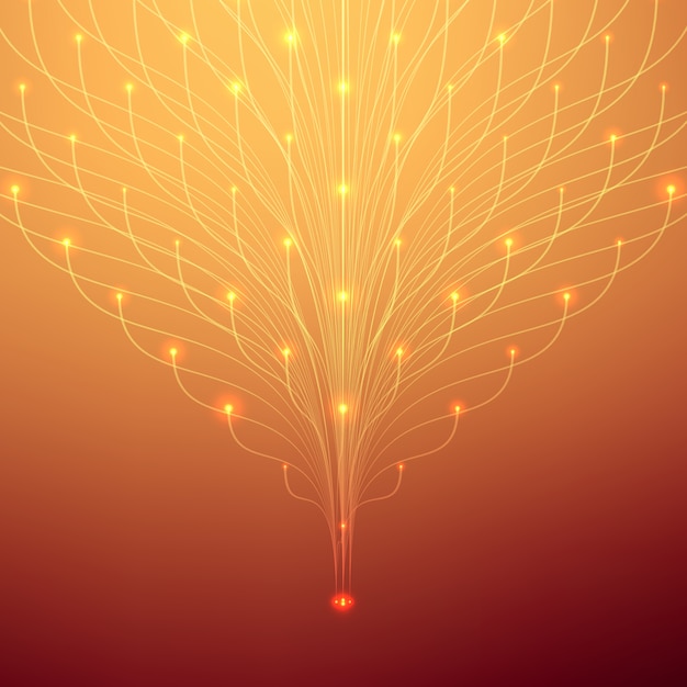 Abstracte netwerkachtergrond. bioluminescentie van tentakels. futuristische stijlkaart. Gratis Vector
