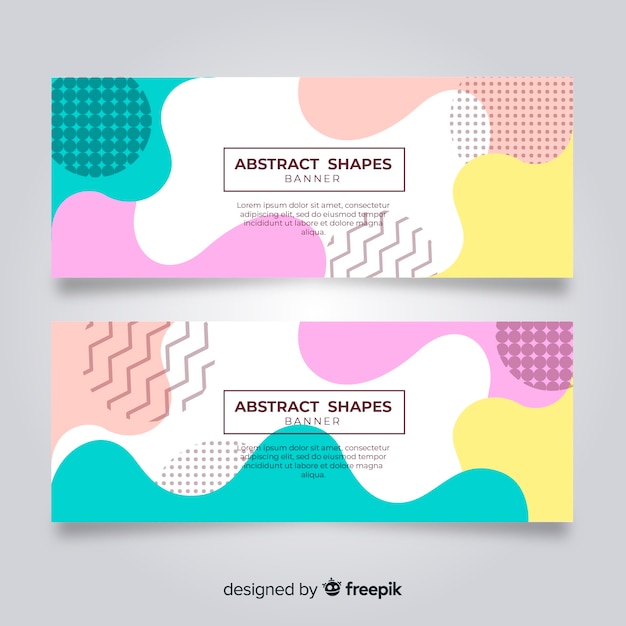 Abstracte organische vormenbanners Gratis Vector
