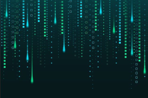 Abstracte pixel regen achtergrond Gratis Vector