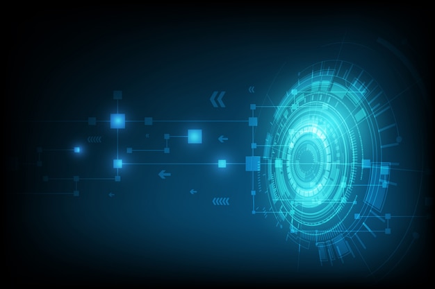 Abstracte tech bol digitale circuit achtergrond Premium Vector