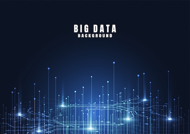 Abstracte technologieachtergrond met big data. internetverbinding Premium Vector