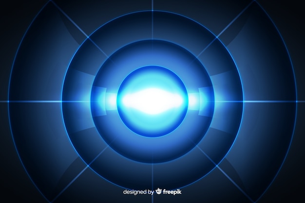 Abstracte technologische lichte tunnelachtergrond Gratis Vector