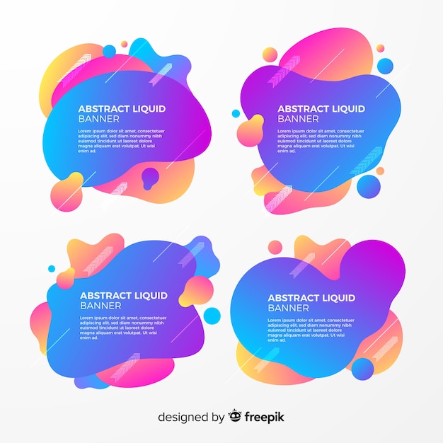 Abstracte vloeibare bannerinzameling Gratis Vector