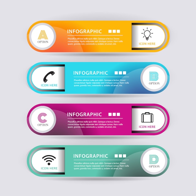 Abstracte vorm infographic banner Gratis Vector
