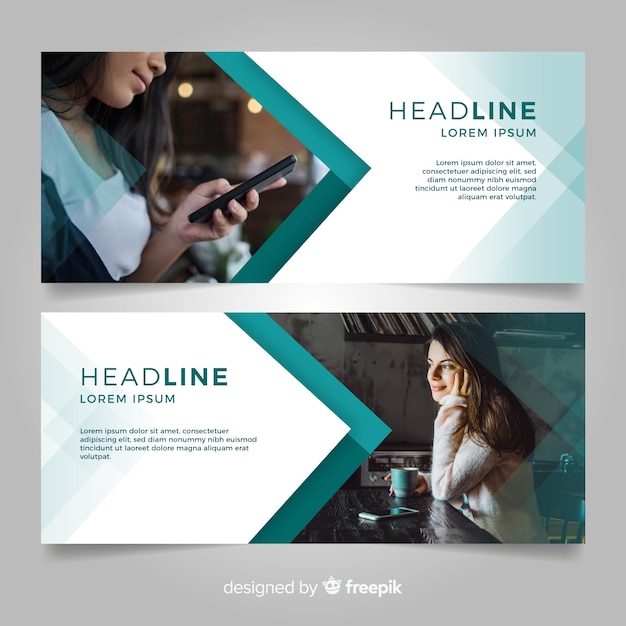 Abstracte zakelijke banners Gratis Vector