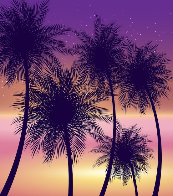 Abstracte zomer natuurlijke palm achtergrond vectorillustratie Premium Vector