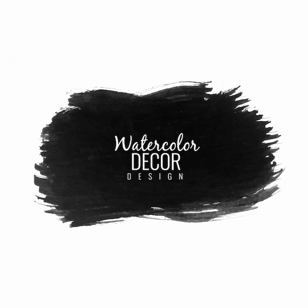 Abstracte zwarte aquarel beroerte achtergrond Gratis Vector
