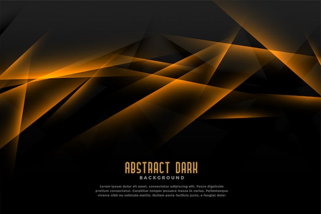 Abstracte zwarte en gouden achtergrond met licht lijneffect Gratis Vector