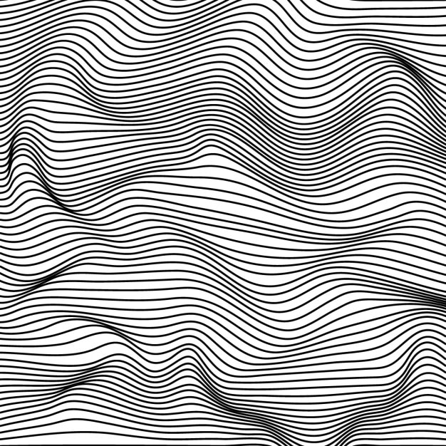 Abstracte zwarte en witte golvende strepen achtergrond Gratis Vector