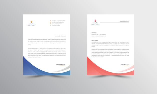 Abtract briefhoofd ontwerp modern zakelijk briefhoofd Premium Vector
