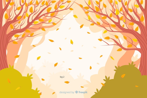 Achtergrond van platte herfst landschap Gratis Vector