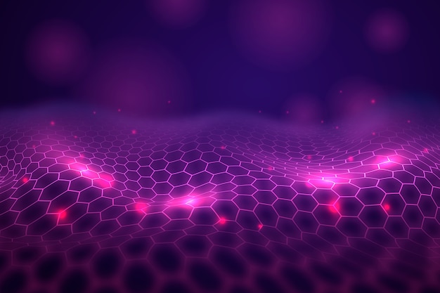 Achtergrond zeshoekige netto futuristisch Gratis Vector