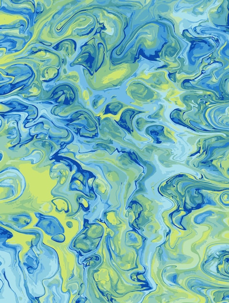 Acryl abstracte kunst van zee of oceaan Gratis Vector
