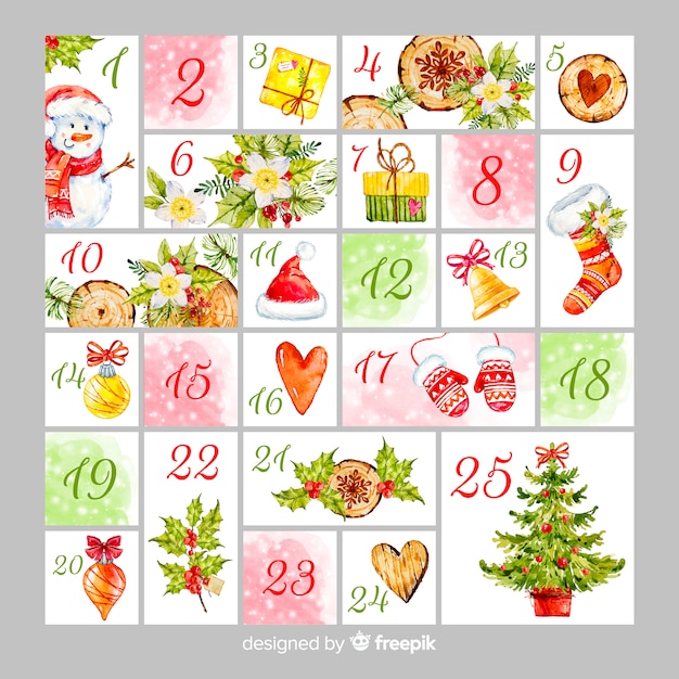 Advent kalender | Gratis Vector