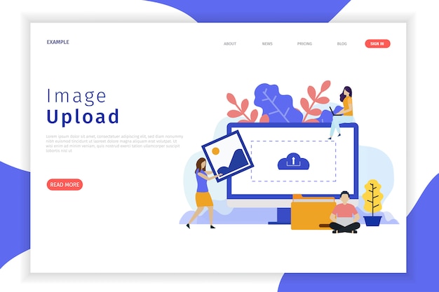 Afbeelding upload afbeelding webpagina Premium Vector