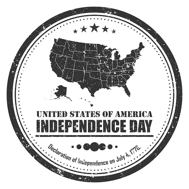 Amerika kaart stempel symbool. grunge ontwerp. 4 juli onafhankelijkheidsdag concept Premium Vector