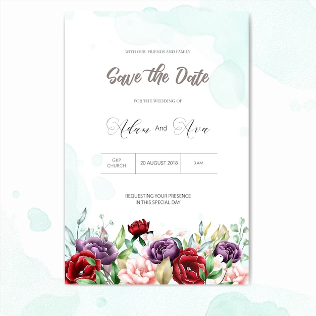 Aquarel bloemenframe multifunctionele achtergrond Premium Vector