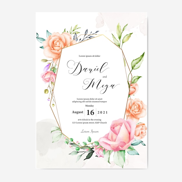 Aquarel bloemenkader multifunctionele achtergrond Premium Vector