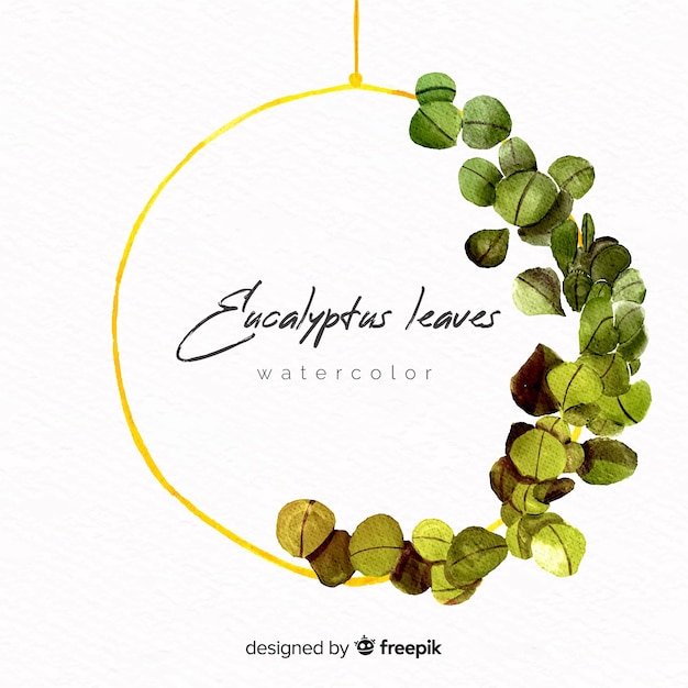 Download Aquarel eucalyptus frame achtergrond | Gratis Vector