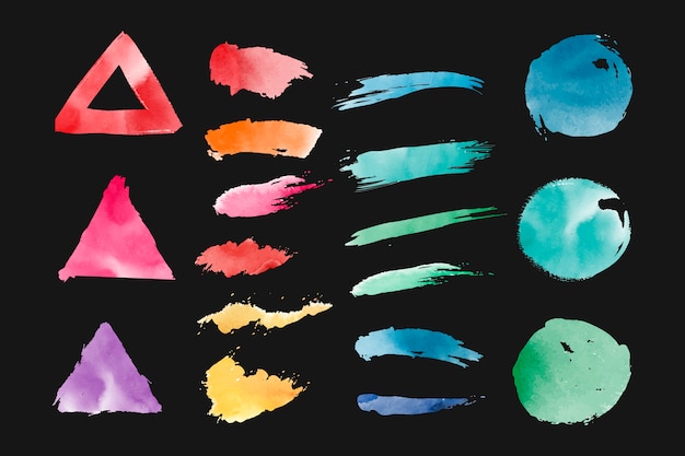 Aquarel geometrische vormen vector set Gratis Vector