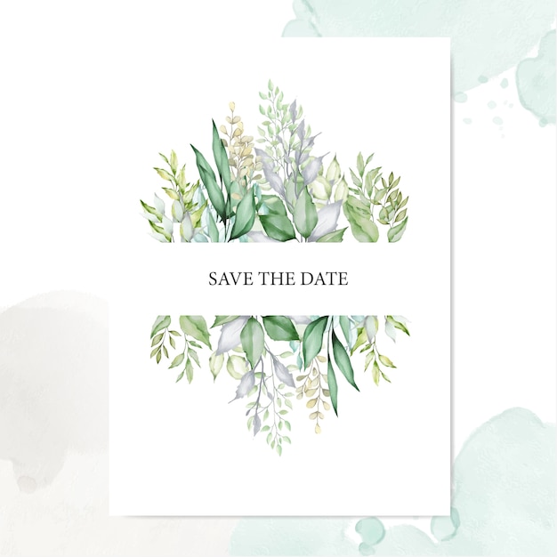 Aquarel verlaat achtergrond multi-purpose frame Premium Vector