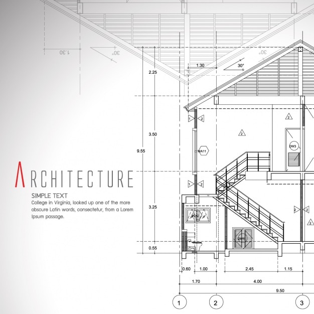 Architectuur achtergrond ontwerp Gratis Vector