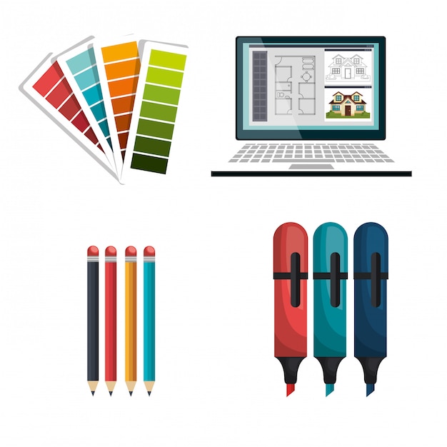 Architectuur projectontwerp Gratis Vector