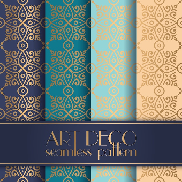 Art deco naadloos patroon Gratis Vector