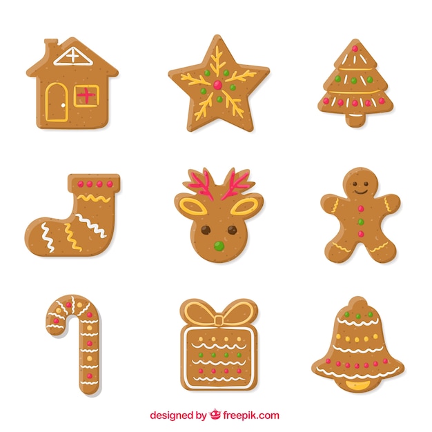 Assortiment van mooie en heerlijke pepernoten Gratis Vector