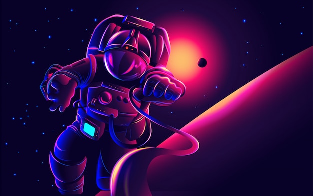 Astronaut art in vector Premium Vector