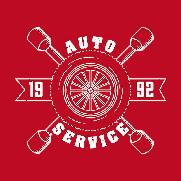 Auto Reparatie Service Logo Gratis Vector