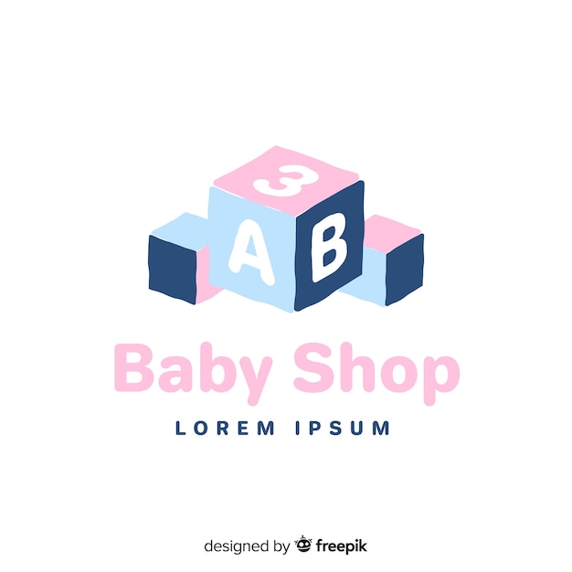 Baby schattig logo Gratis Vector
