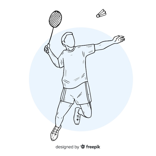 Badmintonspeler Gratis Vector