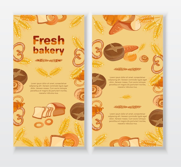 Bakkerij café menu ontwerpsjabloon Premium Vector