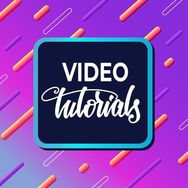 Bannerontwerp met videotutorials. vector illustratie. Premium Vector