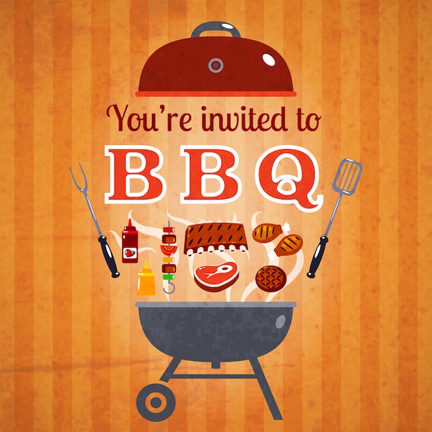 Ongekend Barbecue uitnodiging evenement advertentie poster | Gratis Vector QZ-48