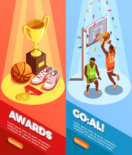 Basketbal awards verticale banners Gratis Vector