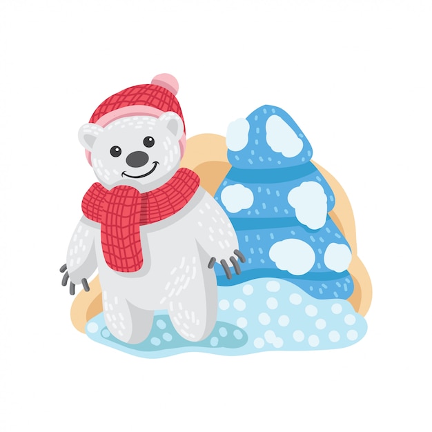 Beer hallo winter illustratie Premium Vector