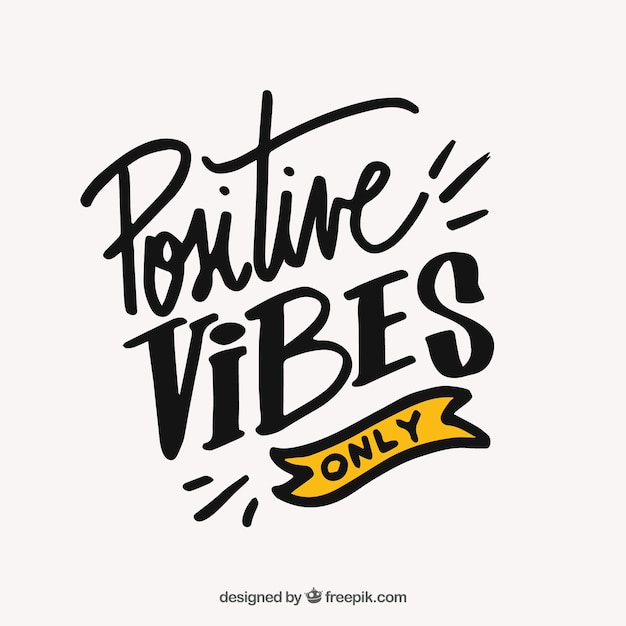 Belettering achtergrond met inspirerende boodschap Gratis Vector