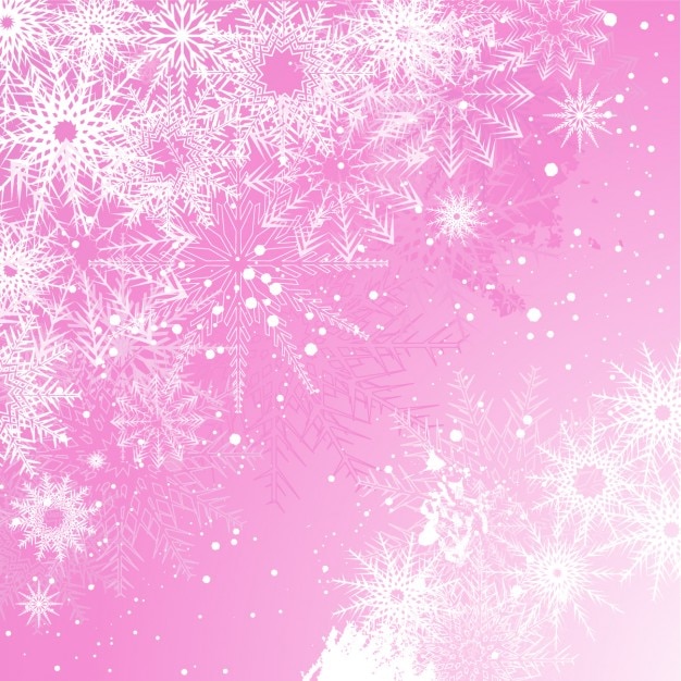 Besneeuwde roze kerst achtergrond | Gratis Vector