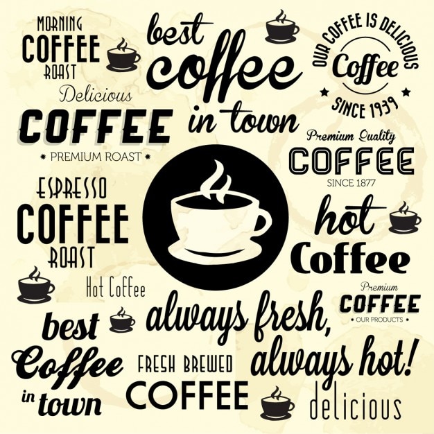 Beste koffie in de stad achtergrond Gratis Vector