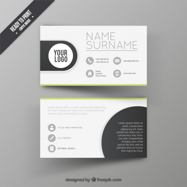 Bezoek kaart ontwerp sjabloon Gratis Vector