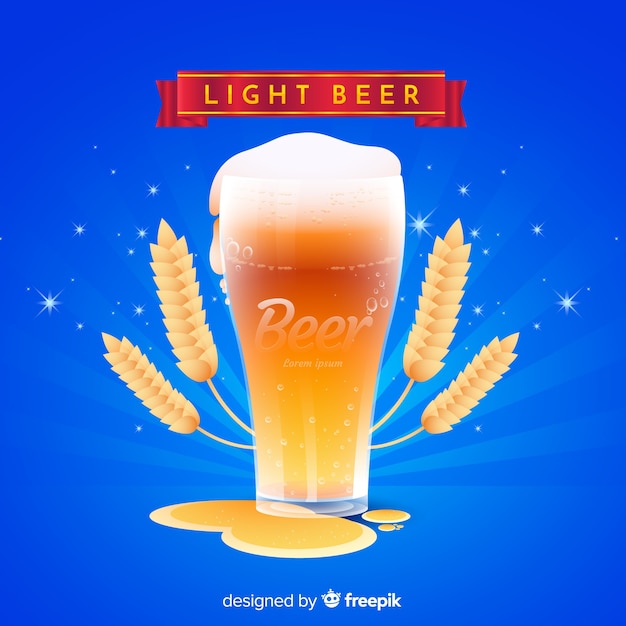 Bierreclame met een realistisch ontwerp Gratis Vector