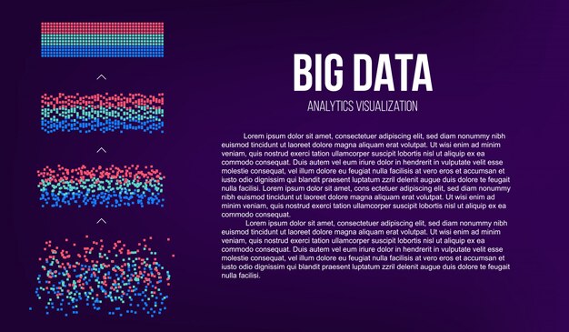 Big data analyse van informatie. Premium Vector
