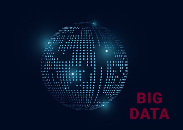 Big data-informatie planeet aarde Premium Vector